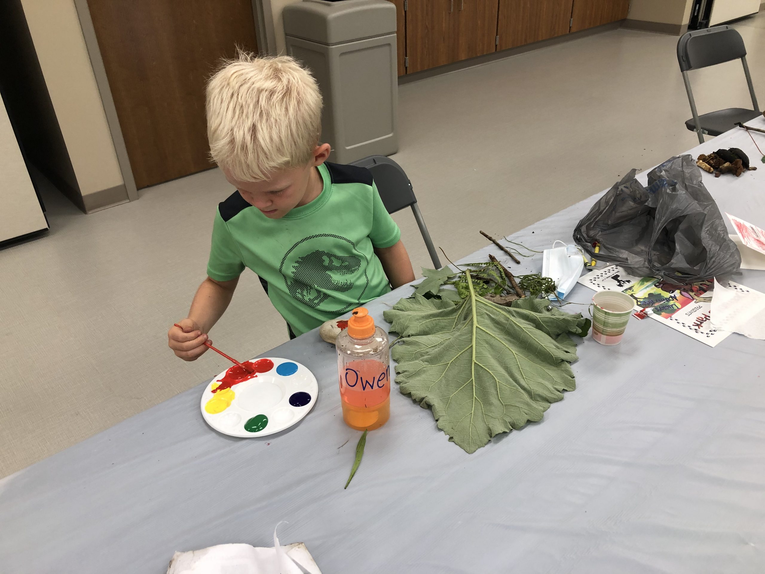 Kids painting at Art Camp