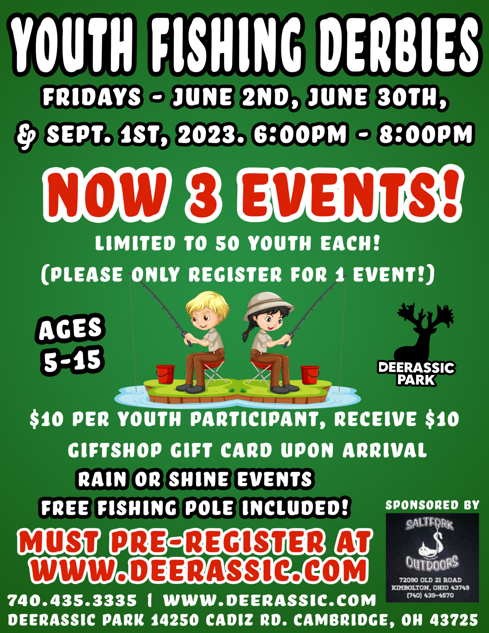 Youth Fishing Derbies Deerassic Park Education Center